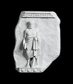 Relief Filosof med papyrus - marmor